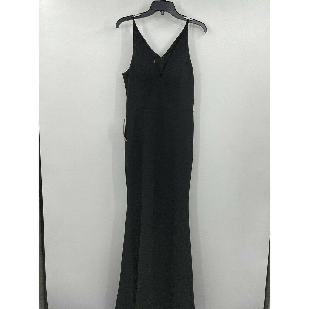 BHLDN Jones Size 10 Black Crepe V-neck Sleeveless Dress NWT - Picture 4 of 10